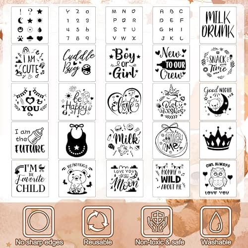 Panitay 100 Pcs Blank Bib Bodysuit Baby Shower Set Baby Shower Sign Blank Feeder Bib DIY Bodysuit Fabric Colorful Marker(Brown Bear) thumbnail 3