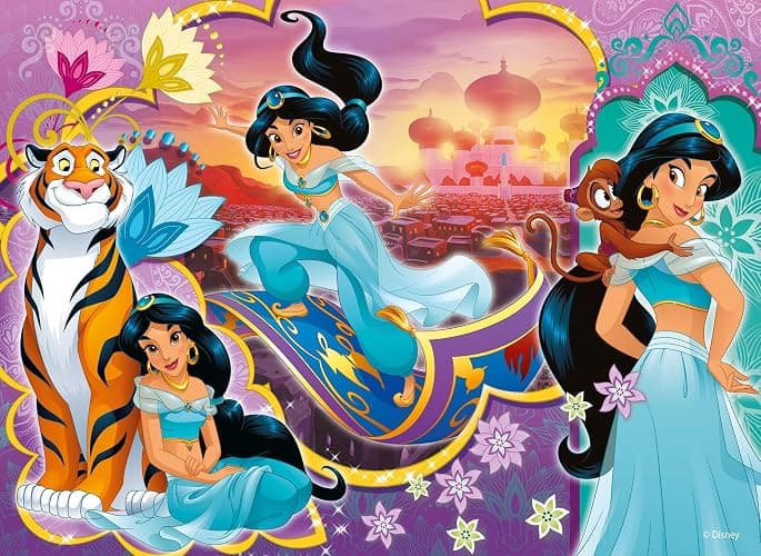Lisciani - DISNEY PRINCESSES - 4 Puzzles pour Enfants dès 4 ans - 4 x 48 pièces - MaxiFloor 35x25 cm - Puzzles 2 en 1 - Double Face avec Verso à Colorier - Jeux Educatifs Favorisant la Concentration thumbnail 2