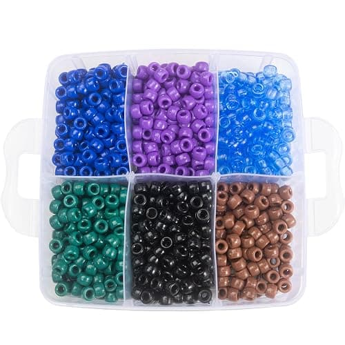 Gxueshan 4500 Pcs Acrylic Pony Beads Bulk Large Hole Plastic White Green Gold Red Black Blue Pink 24 Assorted Colors Kandi Hair Beads for Crafts Friendship Bracelet Jewelry Making Kit Set (4500) thumbnail 7