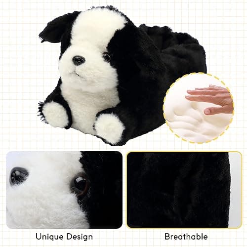 Aopuro Novelty Women Animal Slippers Cute Soft Plush House Shoes | Fluffy Warm Slippers Cartoon Gifts for Birthday Christmas thumbnail 3