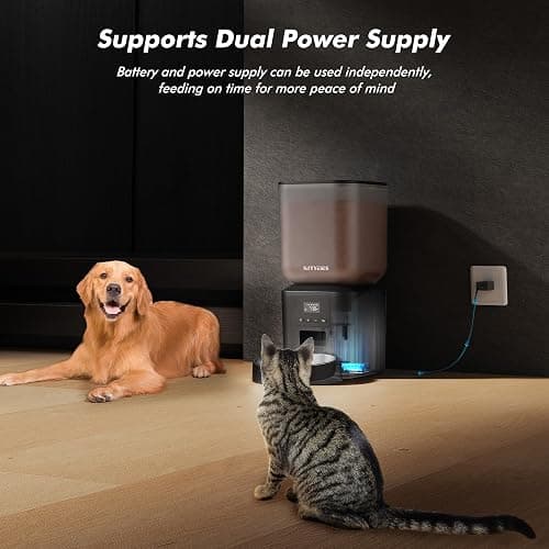 Automatic Dog Feeder - 8L/34 Cups Large Capacity Automatic Cat Food Dispenser with LCD Screen, Large Food Tray, Battery Operated, Timed Cat Feeder, Up to 50 Portions 6 Meals Per Day, Keeps Fresh thumbnail 8