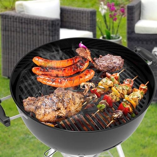 onlyfire 2-in-1 Cast Iron Grill Grate Replacement Weber Gourmet BBQ System | For Weber 22inch Kettle Charcoal Grills thumbnail 5