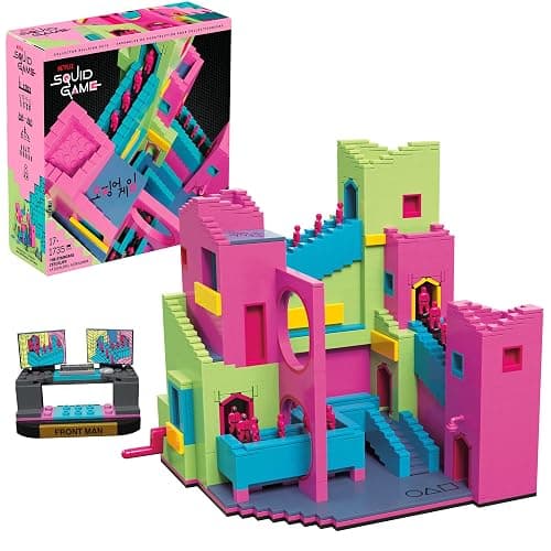 MEGA Squid Game Action Figure Building Toy The Staircase with 1707 Pieces, Motion and Poseable Figure, for Collectors, HYL45 - Pink - Squid Game - Image 1