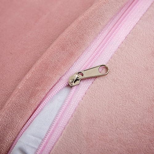 WLNUI Pink Faux Fur Pillow Covers 18x18 Inch,Set of 2 Plush Decorative Throw Pillow Case for Couch Sofa Bed, Soft Fluffy Blush Pink Cushion Cover with Hidden Zipper for Bedroom Girls Room Dorm Decor thumbnail 7