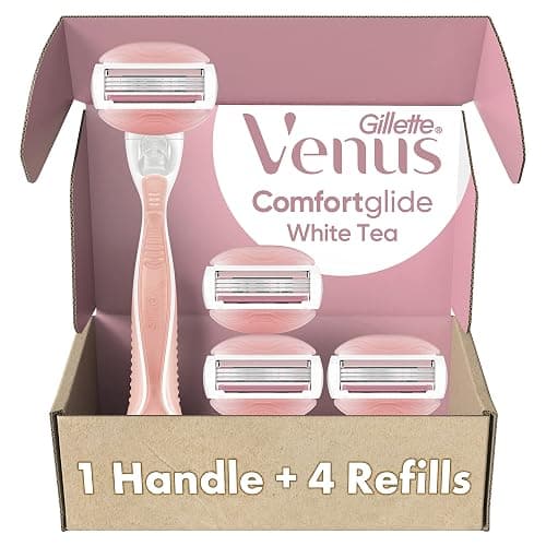 Gillette Venus ComfortGlide White Tea Women's Razor 1 Handle + 4 Blade Refills - Image 1