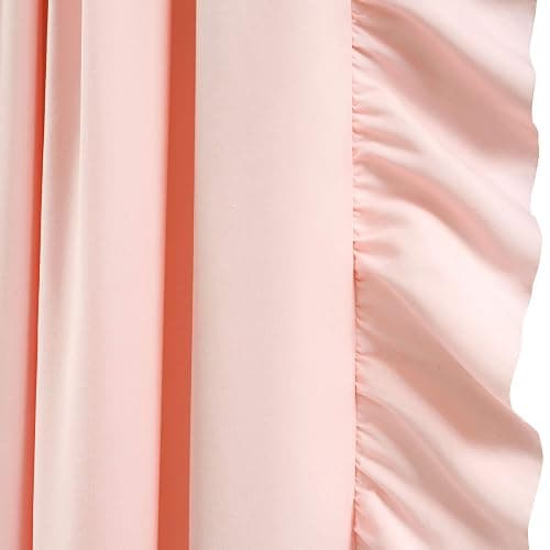 Lush Decor Reyna Ruffle Window Curtain Panel Set, Pair, 54" W x 84" L, Blush Pink - Flowy Curtain - Romantic Ruffle Curtains for Bedroom, Living room, or Dining Room - Farmhouse & Cottage Home Decor - Blush Pink - 54"W x 84"L (Pack of 2) - Panel Pair thumbnail 6