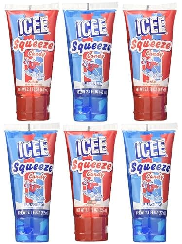 Set of 6 ICEE Squeeze Candy! Perfect for Movie Night, Parties, Feild Trips and More! (6 Squeeze) - Image 1