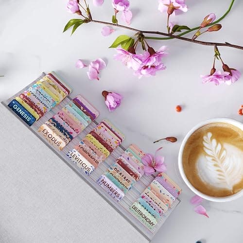 Bloom Gold™ Best Bible Tabs for Women – Soul Nourishing Book Summaries – 66 Peel-and-Stick Large Print Laminated Bible Book Tabs | Floral Tabs for Bible Study Supplies, Shepherd of Life thumbnail 6
