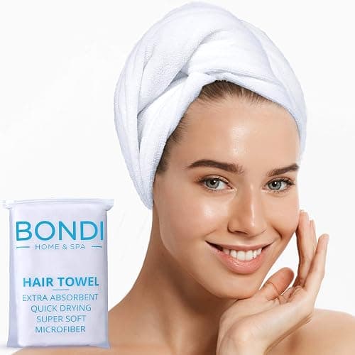 Bondi SPA Microfiber Hair Towel – Perfect Stocking Stuffer for Women - Dries Hair 50% Faster – Anti-Frizz Hair Towel – Super Absorbent & Soft - XL (Rectangle) thumbnail 9