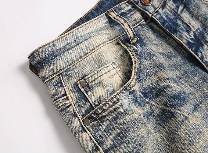 AITITIA Men's Ripped Regular Fit Stretch Jeans thumbnail 7