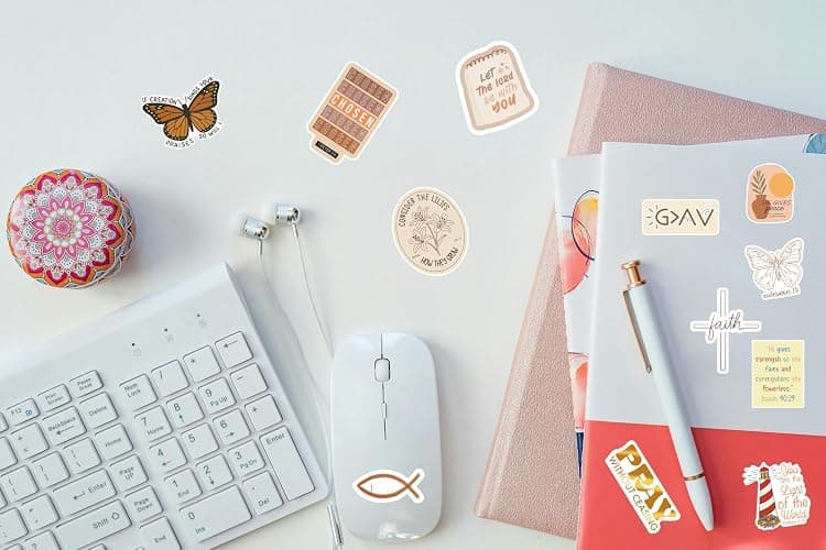 Puraesla 160pcs Boho Christian Stickers Inspirational Bible Verse Stickers, Waterproof Vinyl Faith & Jesus Decals for Journaling Bibles Water Bottle Scrapbook Laptop Gifts for Kids thumbnail 2