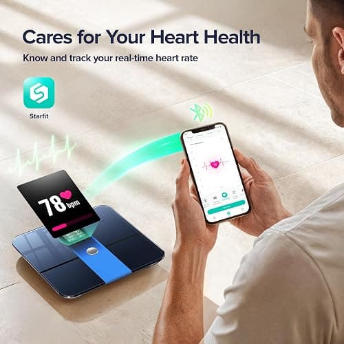 RunStar Scale for Body Weight, Precision Digital Bathroom Smart Scale with 3.5" TFT Color Large Display for BMI Muscle Mass Heart Rate, 22 Body Composition Analyzer Sync APP, 400lb thumbnail 7