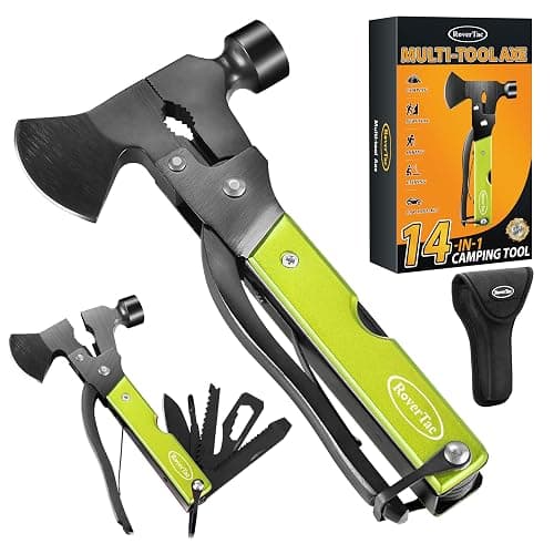 Christmas Gifts for Men Dad, RoverTac Multitool Axe for Mens Gifts, Gifts for Dad Husband Dad Boyfriend, Christmas Gifts Mens Stocking Stuffers-14 in 1 Multi Tool Axe Hatchet - Image 1