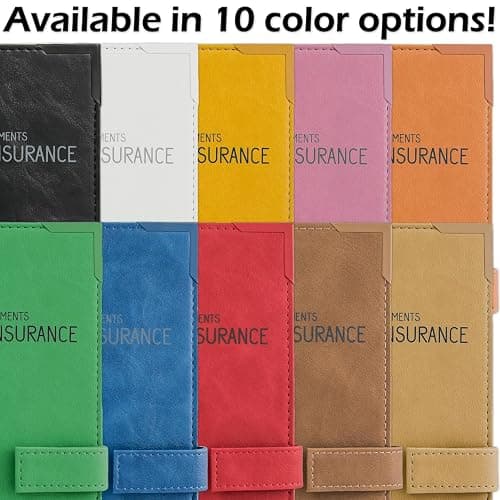 Auto Insurance and Registration Card Holder - Vehicle Glove Box Document Organizer - Car Essential Paperwork Holder for DMV, AAA, Contact Information Cards - Premium PU Leather Wallet Case - White thumbnail 3