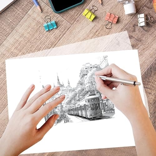 Crehatos 8.5" x 11" Tracing Paper, Translucent Tracing Pad, 100 Sheets 38lb/60gsm Vellum Art Paper thumbnail 7