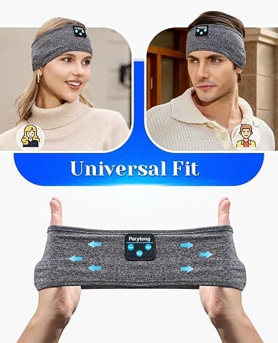 Perytong Sleeping Headphones Bluetooth Headband, Soft Long Time Play Sleeping Headsets with Built in Speakers Perfect for Workout,Running,Yoga,Travel, Darkgray thumbnail 8