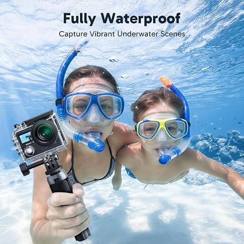 AKASO Brave 4 Action Camera 4K 30fps with 64GB MicroSD Card Bundle | 20MP EIS WiFi 170° FOV 5X Zoom Waterproof Underwater Camera for Snorkel, Travel, Bicycle, Helmet, Motorcycle Accessories Kit thumbnail 4