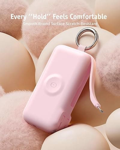 RORRY Flow Portable Charger 10000mAh 40W Wall Plug Power Bank Battery Pack | Built-in USB-C Cable, Keychain Design, Fast Charging, for iPhone 18 Pro/17/16/15, Apple Watch, iPad, Travel Essential thumbnail 9