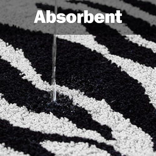 5x3.3 ft Tibetan Tiger Area Rug Tufted High Pile XLarge Indoor Machine Washable Carpet with Nonslip TPR Backing - Bedroom, Bathroom, Living & Dining Room Home Décor, Gray thumbnail 5