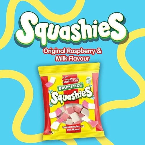 Swizzels Squashies Sweets, Drumstick Squashies Original Sweets - Raspberry and Milk Flavour- Single Pack 140g thumbnail 3
