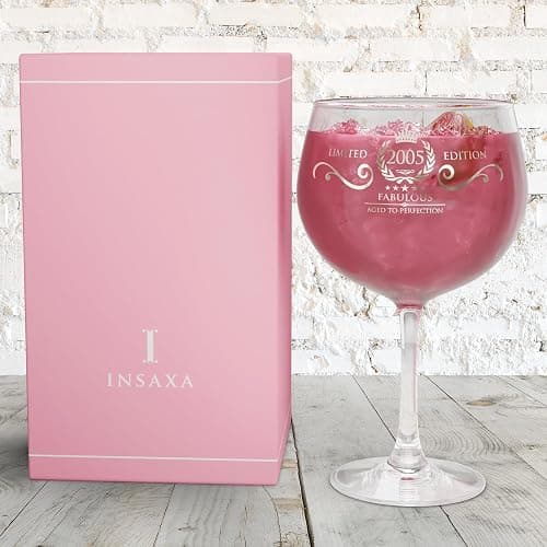 Insaxa 21st Birthday Gifts for Her - Fabulous 2005 Large Gin Balloon Glass (730ML) 21st Birthday Gifts for Women 21 Birthday Present Gift for Girls 2005 Gifts for Women thumbnail 6