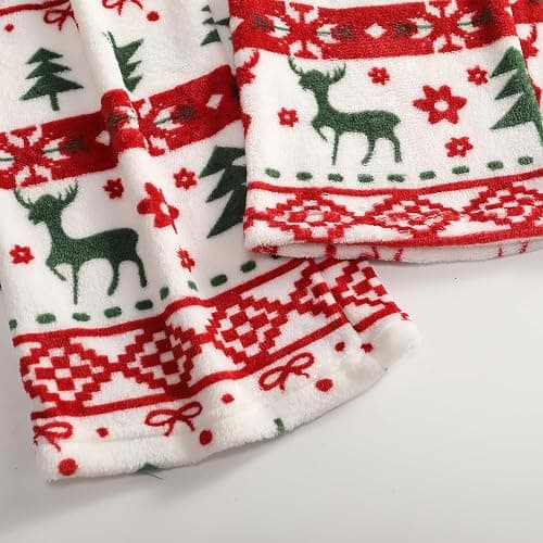 Christmas Pajama Pants for Women Fleece Elastic Waist Wide Leg Lounge Pants | Soft,Cotton Blend,Christmas Print,Sleep Pants,Warm,Winter,Relaxed Fit,Christmas,Lounge Pajama Outfits with Pockets thumbnail 6