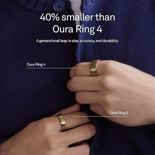 Oura Ring 5 - Silver - Size 6 - World’s Smallest Smart Ring - Sleep, Activity, Women’s Health, AI Advisor, 1 Week of Battery Life, Size Before You Buy, Android & iOS Compatible thumbnail 3