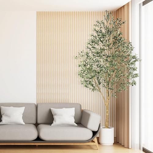 Realead Artificial Olive Tree 10 Feet, Large Fake Olive Tree with Natural Wood Trunk and Lifelike Fruits, Tall Faux Olive Tree 10ft for Home Office Decor thumbnail 5