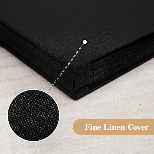 potricher Linen Hardcover Photo Album 4x6 600 Photos Large Capacity for Family Wedding Anniversary Baby Vacation (Black, 600 Pockets) thumbnail 6