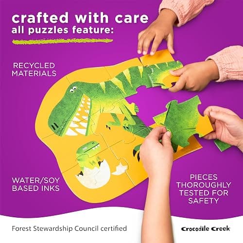 Crocodile Creek 12-Piece Mini Jigsaw Puzzle - Fun Floor Puzzles for Kids Ages 2-4 and Up - Heavy-Duty Shaped Box for Storage - Sweet Unicorn - 12" x 9" Finished thumbnail 5