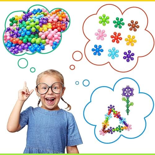 Clip Connect 100 Pieces | Diameter 1.5", Interlocking Solid Plastic Building Blocks Set Early STEM Educational Toy for Preschool Kids Boys and Girls, Promotes Fine Motor Skills & Sensory Development thumbnail 7