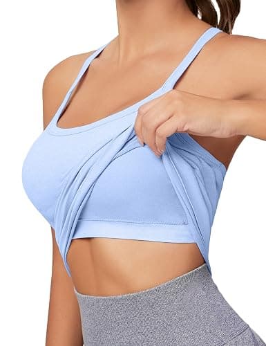 MathCat Workout Tank Tops for Women with Built in Bra, Sleeveless Gym Tops Seamless Racerback Athletic Yoga Shirts thumbnail 5