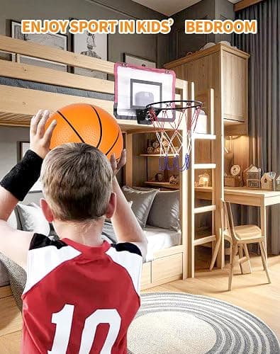 Basketball Hoop Indoor Mini for Door with Automatic Scoring and 4 Basketballs for Kids and Adults thumbnail 6