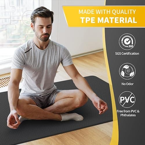 CAMBIVO Extra Wide Yoga Mat for Women and Men (72"/84"x 32"x 1/4") TPE Workout Mat, Non-slip Large Exercise Fitness Mat for Yoga, Pilates, Workout thumbnail 5
