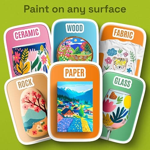 ARTISTRO 24 Acrylic Paint Markers - Paint Pens for Drawing, Brush + Fine Tips - For Fabric, Rock, Glass, Wood, DIY - Art & Craft Supplies for Adults, Teens, Kids - Teacher Appreciation Gift thumbnail 4