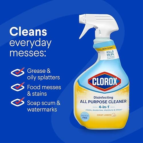 Clorox Disinfecting All-Purpose Cleaner, 32 fl. Oz., and Bathroom Cleaner, Bleach Free, Household Essentials, Cleans Dirt and Grime Off Most Surfaces and Countertops, 32 fl. oz. thumbnail 3