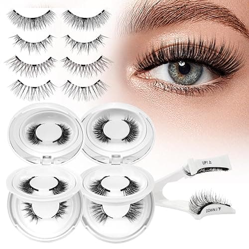 Higu clace Magnetic-Eyelashes with Applicator 4 Pairs Magnetic-Lashes Natural Look Wispy Magnet Lashes Easy to Wear and Remove(DJCX-A01) - Image 1