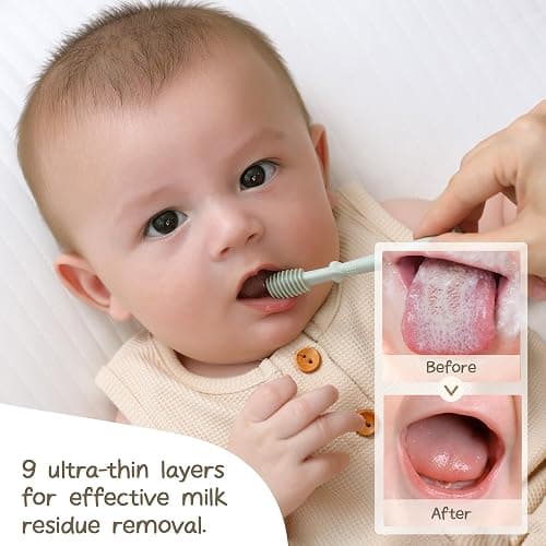 Moonkie Baby Finger Toothbrush Tongue Oral Cleaner Kit for 3 Months +, 3 Pcs (Blush/Pale Mauve/Blush) thumbnail 2