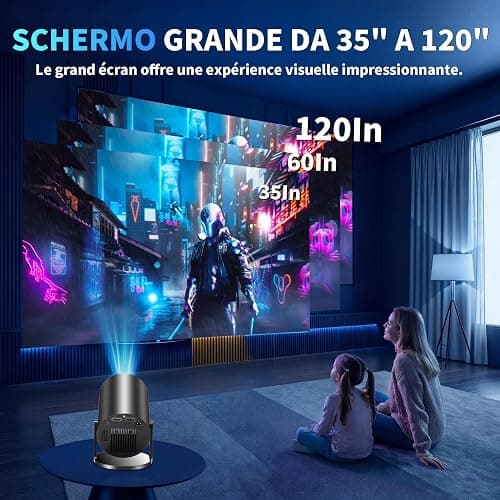 [Apps intégrées & 2026 Upgraded] Mini Vidéoprojecteur Supporte 4K 1080P avec 5G WiFi 6 Et BT 5.4 Le Projecteur Soutien Rotation 180° Portable Projecteur Video Applicable Laptop/HDMI/TV Stick,Negro thumbnail 9