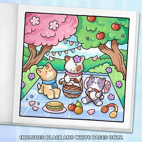 Comfy & Cozy: Coloring Book for Adults and Teens with Cozy Scenes and Cute Animal Characters for Relaxation thumbnail 3