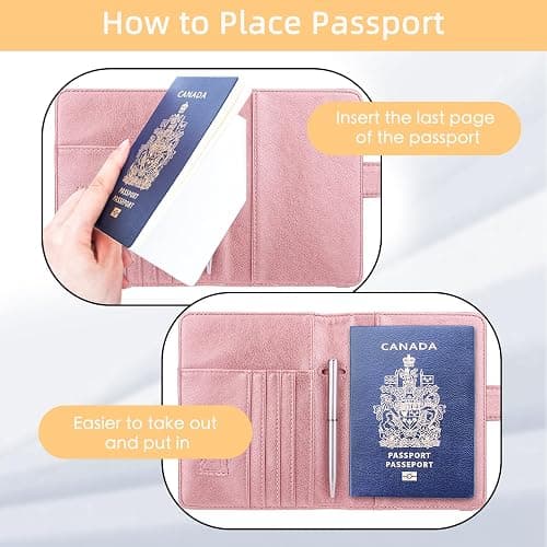 WALNEW RFID Blocking Passport Holder Travel Wallet Cover Case thumbnail 7