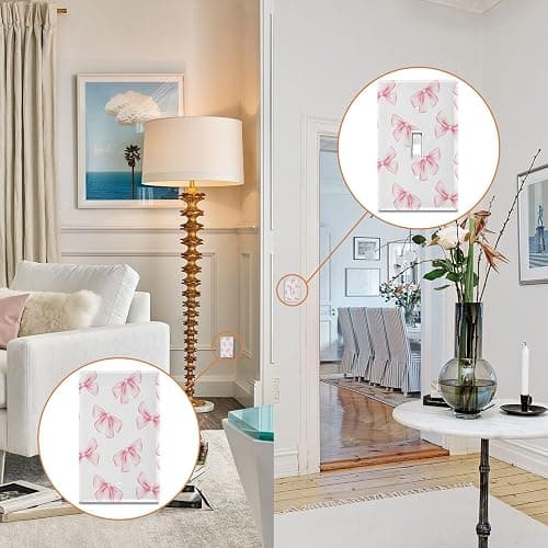 Blueangle Toggle Light Switch Wall Plate Cover - Pink Ribbon Bow Light Switch Cover Decorative Outlet Cover Wall Plate, Size 1-Gang 4.53 x 2.76 Inch thumbnail 5