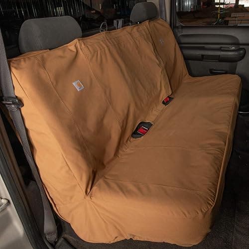 Carhartt Universal Nylon Duck Canvas Automotive Bench Seat Covers, Durable Fitted Full-Size Bench Seat Protection with Rain Defender, Carhartt Brown thumbnail 6