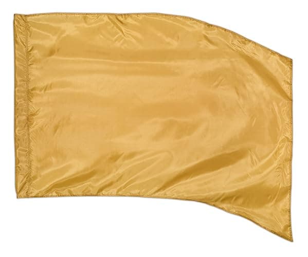 Gold Color Guard Flag, Curved Rectangle Solid Color Flag for Practice, Made of Easy to Clean Polyester Habutai - Image 1