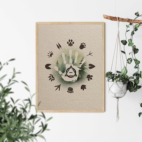 TwoDays Therian Room Decor, Therianthropy Stuff for Bedroom, Woodland Animals Tracks Poster for House, Therian Symbol Artwork Prints. (12" X 16", UNFRAMED) thumbnail 5