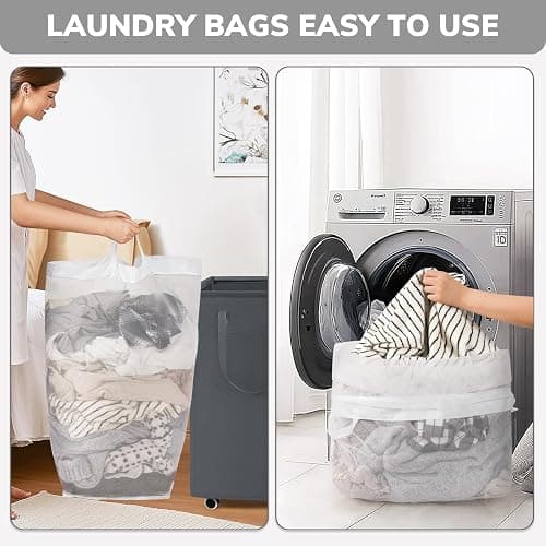 Goodpick 75L Laundry Basket with Wheels & Removable Wash Bag, Large Rolling Laundry Hamper for Clothes, Dorm Room Essentials, Grey thumbnail 8