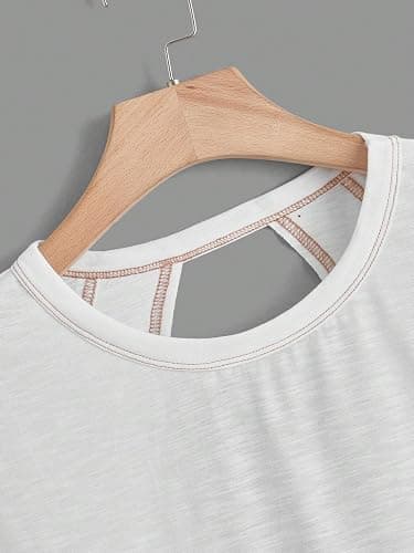 SOLY HUX Women Open Back Tops Workout Backless Tee Casual Athletic Shirts Short Sleeve Oversized Gym T Shirt thumbnail 4