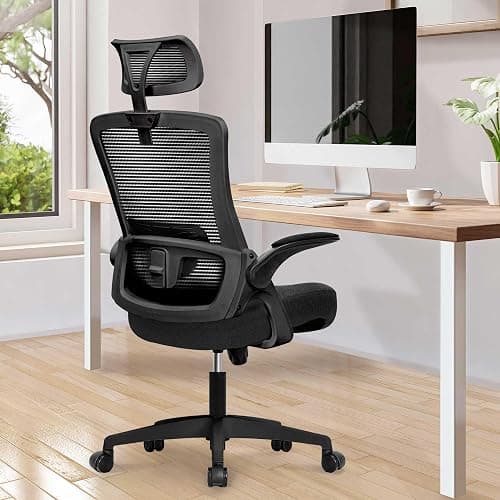 NEO Chair Ergonomic Adjustable Home Office Desk Chair High Back Computer Gaming Mesh Chair with Comfy Task Adjustable Arms Lumbar Neck Support Swivel for Home Office (Dark Black) thumbnail 7