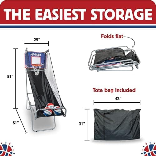 Pop-A-Shot - Pop-Up Game | Arcade Basketball Inside, Out, and On The Go | Infrared Sensor Scoring | 3 Balls | Foldable, Portable, Tote Bag Included thumbnail 3