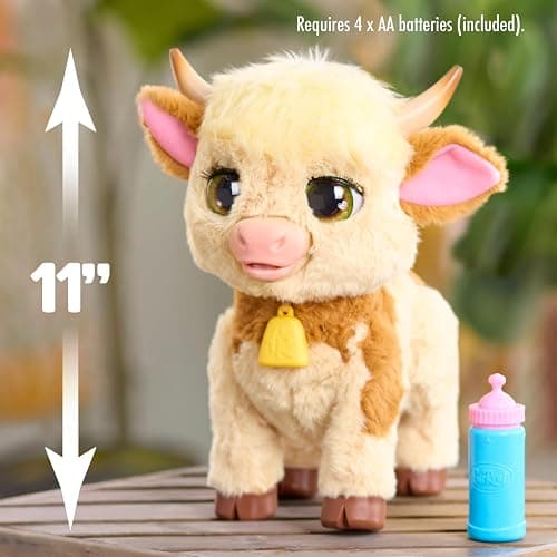 Just Play furReal Maggie The Feed & Follow Cow, 11 Inch Interactive Highland Mini Cow, for Boys and Girls, Ages 4 and up thumbnail 7